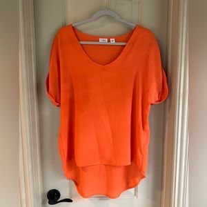 Women’s Cato High/Low Blouse; Orange; Size Medium